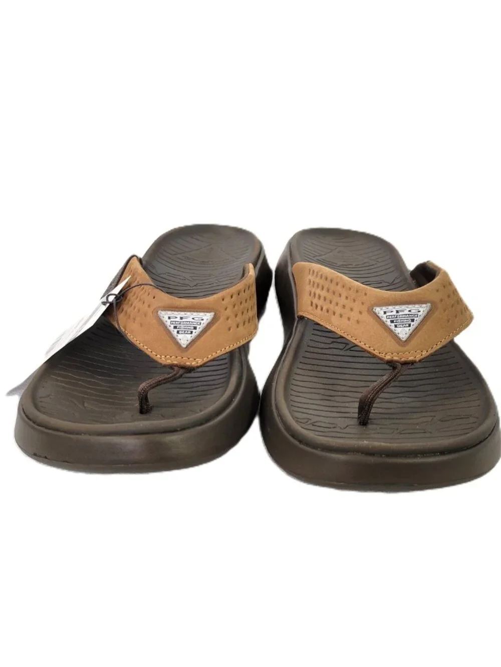 Columbia PFG Boatside Flip Lea Men's Sandals Tundra Light Brown Size 9 NWT